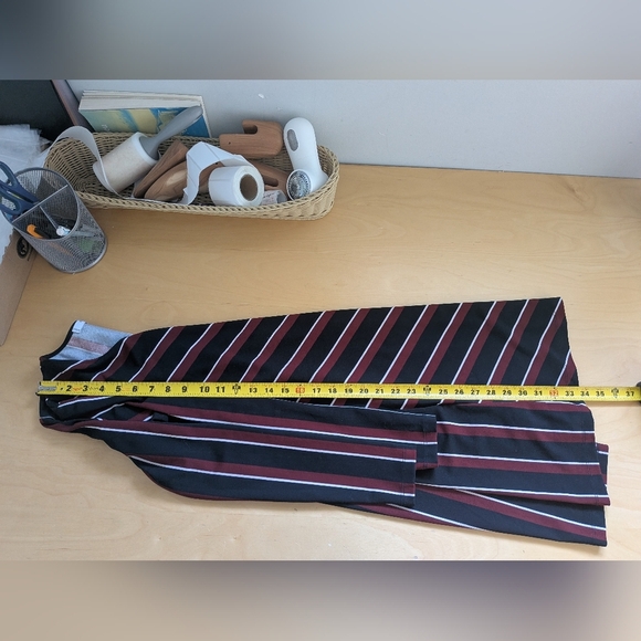 MANGO Striped Short Women Dress Long Sleeve Size 4 Red And Black Color - Picture 9 of 9